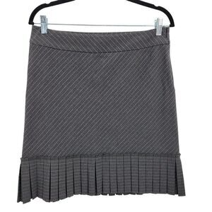 International Concepts Skirt Academia‎ Grunge Striped Drop Pleated Hem Gray 10